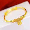 Pulsera Atrapasueños de Aleación de Cobre, Estilo Popular en Línea, Estilo Minimalista Fresco, Pulsera Ajustable, Cuenta Sólida Versátil para la Buena Suerte