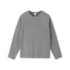 Jie Zhan Roupas Masculinas Preguiçoso Henry Manga Longa 26 Outono Nova Marca de Moda Cleanfit Cor Sólida Casual Camiseta Top