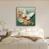 Mariposas bailando entre flores, pintura decorativa para sofá de sala, pintura cuadrada moderna colgante para mesa de comedor, arte de pared para pasillo de dormitorio