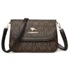 Bolsas Femininas Transfronteiriças Bolsa Transversal Versátil 2025 Nova Moda Estampada Grande Capacidade Multicamada Ombro Único Bolsa Pequena Tendência