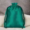 Bolsa de Cetim Imitação de Seda Bolsa com Cordão Presente Joias Peruca Bolsa de Armazenamento à Prova de Poeira Em estoque Atacado