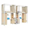 Cama Elevada de Hierro de Dos Pisos Dormitorio para Personal con Escaleras Combinación Multifuncional Cama Superior y Mesa Inferior Cama de Apartamento Fabricante de Foshan