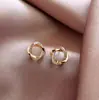 Pendiente simple de moda nuevo para mujer con línea de circonita incrustada en espiral para combinar a diario joyería de oreja brillante de alto nivel