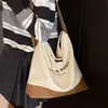 Bolso Casual de Gran Capacidad para Mujer 2025 Nuevo Popular Versátil Bolso de Hombro de Lona Estilo Popular de Celebridad de Internet Bolso Cruzado Tipo Cubo