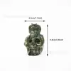 Crânio de Escultura de Cristal Natural Crânio de Cobra Crânio de Jade Esmaltado Escultura Crânio Ornaments para Casa e Escritório Atacado
