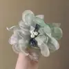 Princesa em Fuga em Perigo Cetim Vermelho Laço Grande Presilha de Cabelo Infantil Delicada Topo Craniano Parte de Trás da Cabeça Mola de Cabelo
