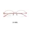 Montura de gafas de medio aro para mujer de titanio puro elegante elegante a la moda, que reduce la edad, adelgaza sin clip facial, se puede combinar con miopía, lote Danyang