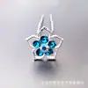 Horquilla para el cabello con forma de flor de cinco pétalos hueca con incrustaciones de diamantes de colores, estilo étnico, con forma de flor, con clip en U, para la cabeza