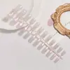 24 peças Borda Dourada Olho de Gato Curtas Gelo Branco Transparente Unhas Usáveis Moda Transfronteiriça ins Mesmo Estilo Adesivos de Arte para Unhas