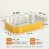 Caja rectangular con tapa, para hornear pescado, mariscos y para llevar; molde para hornear de papel de aluminio; extra grande, desechable y engrosado para asar al aire libre