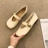 Sapatos Mary Jane de nicho estilo francês, novos sapatos femininos de primavera e outono, mocassins versáteis, sapatos pequenos de couro retrô, sapatos baixos estilo coreano