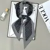 Camisa de Colocação Externa Lenço de Seda Estreito Fino Elegante Feminino Pequeno Longo Moda Primavera e Outono Versátil Sensação de Alto Padrão Fita Tira de Cabelo Lenço