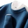 Outono e inverno Novo suéter 100% lã pura masculino jacquard espessado gola alta casual de negócios malha base suéter de cashmere