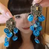 Estilo Bohemio Étnico Retro Pendientes Azules Pendientes de Nicho Atmosféricos Viaje Pendientes Nuevos de Alta Gama