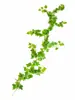 Decoración de Hoja de Uva de Ratán, Enredadera de Flores Artificiales, Planta Verde Envuelta en Tubo, Hojas Colgantes de Techo, Hiedra Verde de Plástico