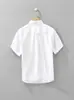 8876 Camisa de Manga Corta Bordada Estilo Japonés Moda Hombre Versátil Casual Artística Holgada Top Ropa de Hombre Venta al por Mayor