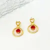 Novos Brincos Ins-Style Doces em Formato de Coração com Micro Zircônias Brilhantes Brincos Simples de Nicho para Mulheres