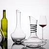 Decantador de Vinho de Cristal Sem Chumbo com Bocal Inclinado, Aerador de Vinho em Forma de Caracol, Conjunto de Luxo