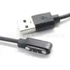Cable de carga rápida magnético para pulsera inteligente casera, USB macho a 2 pines magnéticos de paso de 2,38 mm
