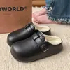 Pantuflas de Algodón Impermeables de Moda para Mujer 2026 Nuevo Estilo Otoño/Invierno Interiores Con Felpa Adentro Cálidas Tipo Ponerse Fácil Sensación de Pisar Popó Zapatos de Algodón para el Hogar para Mujer