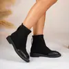Botines finos retro de ante para mujer, nuevo estilo otoño 2026, botines elásticos planos, versión coreana, botines Chelsea cortos de suela blanda, populares