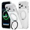 Capa de Celular com Suporte Magnético e Engrenagem de Amortecimento para Alívio de Tensão, Adequada para iPhone 17 Pro Max Capa de Celular Transparente