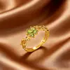 Anel Moderno Transfronteiriço com Micro Zircônia Inlaid para Mulheres, Anel de Dedo Indicador de Luxo Leve da Moda para Mulheres, Anel Aberto Ajustável