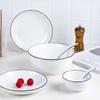 Cuencos de Cerámica Esmaltada Bajo Vidriado Estilo Japonés y Palillos para Uso Doméstico, Combinables Libremente con Platos, Cuencos para Fideos, Cuencos para Sopa, Vajilla Minimalista de Jingdezhen