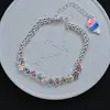 Pulseira Colorida de Flores de Sorvete com Contas Estilo Doce para Mulheres, Joia Redonda com Contas Estilo Ins Personalizada Estilo Princesa Presente para Namorada