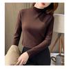Camisa feminina de veludo de gola alta camisa de manga comprida outono e inverno interior quente T-shirt feminina emagrecimento apertado top roupas Novas