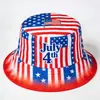 Sombrero de Cubo con Estampado de Bandera del Día de la Independencia de EE. UU. para Hombres y Mujeres, Sombrero para el Sol con Protección Solar, Fuegos Artificiales, Festival de la Estatua de la Libertad
