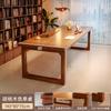 Escritorio de Madera Maciza Seleccionada para Sala de Estar, Mesa para Leer y Estudiar, Escritorio Doble para Uso Doméstico, Mesa Multifuncional, Estación de Trabajo