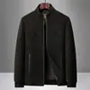 Chaqueta casual para hombres de mediana edad y mayores, adecuada para otoño e invierno, prenda exterior de corte holgado para primavera y otoño, ropa de otoño para hombres