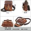 Bolso Bandolera para Hombre de Cuero Vacuno Crazy Horse Retro Ángel Negro Tendencia de Moda Cuero Genuino Bolso de Cintura Deportivo para Teléfono Móvil de Hombre