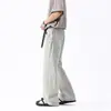 Calça Jeans Feminina Branca de Algodão Flare, Novo Estilo de Primavera, Corte Americano Solto, Boca de Sino, Comprimento no Chão, Calça Tendência de Primavera e Outono para Casais