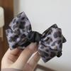 Presilha de Banana com Laço de Leopardo Fofo Presilha de Prendedor Acessórios para Cabelo de Franja Feminino High-end Sense Nova Presilha de Cabelo de Princesa 2025
