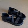 Sandalias Romanas Retro Francesas de Tira Cruzada y Punta Abierta para Mujer, Perfectas para Usar al Aire Libre, Estilo Cómodo de Vacaciones, con Plataforma Gruesa para Aumentar la Altura