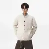 Cardigan de Tricô com Botões Contrastantes Estilo Old Money para Homens e Mulheres, Outono Casual Estilo Marido Malha Solta Sensação Preguiçosa Peça de Roupa Exterior