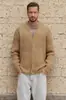 Cardigan Tricô Trançado Gola V Masculino Multicor Casaco Suéter Casual Solto de Botão Único para Outono e Inverno Transfronteiriço