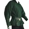 Ropa medieval europea y americana para hombre con cuello alto retro, tiras, top holgado AU3822, ropa de actuación