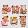 Acessórios fofos de resina de urso marrom transparente diy joias de gel de creme grampo de cabelo capa de celular adesivo para carro elétrico
