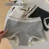 Calzoncillos tipo bóxer de algodón puro cómodos para mujer 10A Antibacterianos, Entrepierna Antibacteriana Extendida y Ensanchada, Ropa Interior Simple sin Costuras para Mujer