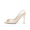 9888E-081 Pearl strass salto agulha salto alto commuter business shoes simples elegante elegante all-match mulheres diariamente