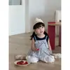 Ropa para Bebé Niña Nuevo Chaleco de Verano Cuadros Tirantes Camisa de Muñeca Pantalones Tres Cuartos Conjunto de Tres Piezas Atuendo para Bebé Niña