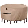 Funda Redonda para Muebles de Amazon Transfronteriza para Exterior, Jardín, Balcón, Cubierta para Muebles de Mesa y Silla, Exterior Impermeable y a Prueba de Sol