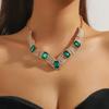 Joyería transfronteriza retro lujo ligero collar medieval Europa y Estados Unidos lleno de diamantes hermosos accesorios de ropa cadena de diamantes de circón