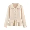 Para Comércio Exterior Transfronteiriço Europeu e Americano Roupas Femininas, Popular no Aliexpress, Elegante Casaco Suéter Outonal de Botão Duplo de Alta Qualidade