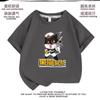 Camiseta Infantil de Gato Negro Sheriff Manga Corta Tallas Mediana y Grande Ropa Infantil Niños y Niñas Top Versátil Nuevo Verano 2023