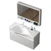 Gabinete de Aluminio tipo Panal para Baño de 40 cm de Ancho con Lavabo Grande Cerámico Integrado para Baños Pequeños, Lavabo con Borde Ultra Delgado