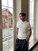 Camiseta Cinza de Manga Curta para Homem, Estilo Novo da Primavera de 2026, com Design de Tricô Preguiçoso de Alta Qualidade, Estilo Old Money Coreano